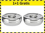HI RVS asbak - 12 cm - Zilver  1+1 Gratis, Verzamelen, Rookartikelen, Aanstekers en Luciferdoosjes, Verzenden, Nieuw