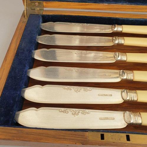 FREDERICK C ASMAN & CO - Bestekset (12) - Verzilverd - Vis, Antiek en Kunst, Antiek | Meubels | Tafels