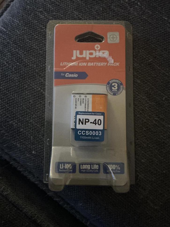 Jupio NP-40 Li-ion camera-accu (voor Casio), Audio, Tv en Foto, Accu's en Batterijen, Nieuw, Verzenden