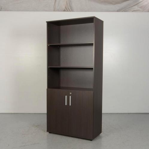Draaideurkast Officenow  - Donker Eiken - 200 x 90 cm - Half, Huis en Inrichting, Kasten | Roldeurkasten en Archiefkasten, Ophalen of Verzenden