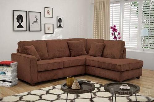 Hoekbank Groningen - hoekbanken - Bruin, Huis en Inrichting, Banken | Sofa's en Chaises Longues, Nieuw, Stof