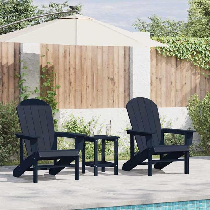 vidaXL Tuin Lounge Meubels 2 pcs Marineblauw 74 x 82 x 90cm, Tuin en Terras, Tuinstoelen, Nieuw, Verzenden