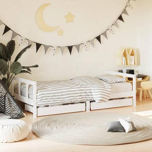 vidaXL Kinderbedframe met lades 90x190 cm massief grenenhout, Kinderen en Baby's, Kinderkamer | Bedden, Nieuw, Verzenden