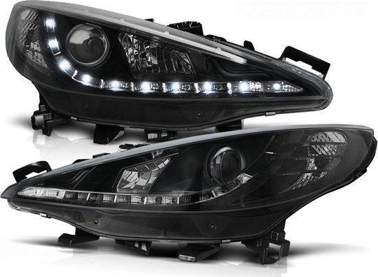 Koplampen met parkeerlicht PEUGEOT 207 05 06-06 12 ZWART, Auto-onderdelen, Verlichting, Nieuw, Ophalen of Verzenden