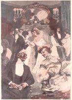 Een kamer vol chique lui (lijst optie, Lithos), Antiek en Kunst, Kunst | Litho's en Zeefdrukken, Verzenden