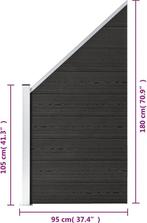 vidaXL - Schuttingpaneel - 95x(105-180) - cm - HKC - grijs, Verzenden, Nieuw
