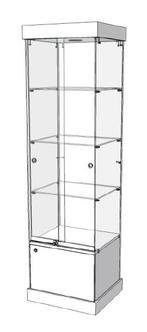 *TIP*  ITALIAANSE GLOSSY WIT VITRINEKAST OP WIELEN MET LED, Zakelijke goederen, Kantoor en Winkelinrichting | Winkel en Inventaris