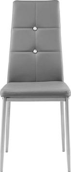 2dekans | tectake® - set van 4 eetkamerstoelen Julien grijs, Ophalen of Verzenden, Zo goed als nieuw, Grijs