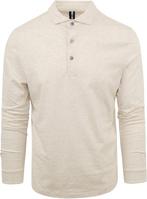 Profuomo Longsleeve Polo Beige Melange maat S Heren, Verzenden, Beige, Nieuw, Profuomo