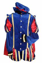 Piet Fluweel Met Cape Malaga Blauw-Rood - M, Diversen, Sinterklaas, Verzenden, Nieuw