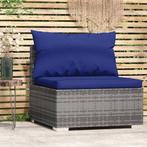 vidaXL - Tuinmiddenbank - met - kussens - poly - rattan -, Tuin en Terras, Tuinsets en Loungesets, Ophalen of Verzenden, Zo goed als nieuw
