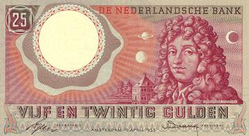 Bankbiljet 25 gulden 1955 Huygens Prachtig