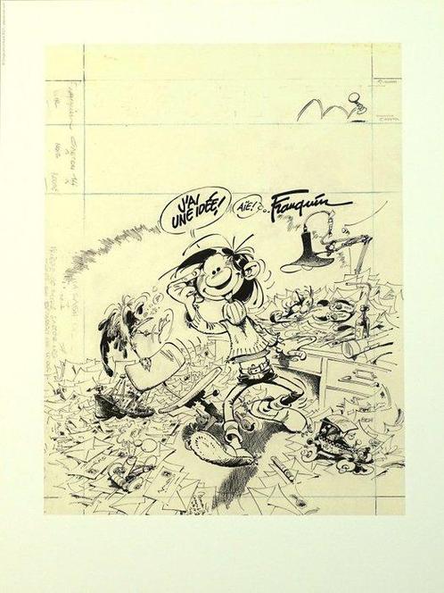 Franquin, André - 1 Offset Print - Gaston - Jai une idée, Boeken, Strips | Comics