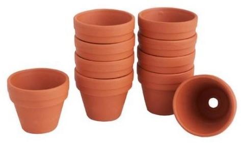 Terracotta Potjes Binnenmaat 5 cm doos 10 stuks, Hobby en Vrije tijd, Knutselen, Nieuw, Ophalen of Verzenden