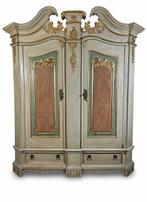 Kleerkast - Polychroom hout - kast, Antiek en Kunst