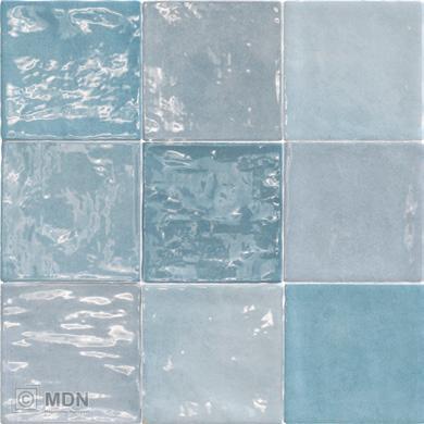 Handvorm tegels met schakering 10x10 Zellige azul-1,08m², Doe-het-zelf en Verbouw, Tegels, Nieuw, Verzenden