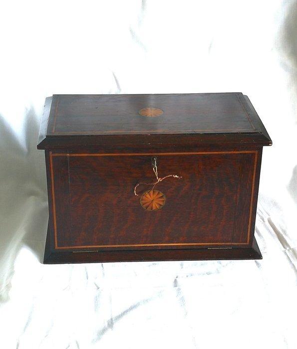 Schrijfhelling - hard hout - Reiscorrespondentiebox, Antiek en Kunst, Antiek | Overige Antiek