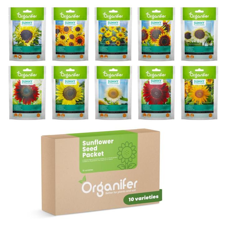 Zonnebloem Zadenpakket - 10 Soorten, Tuin en Terras, Bloembollen en Zaden, Zaad, Gehele jaar, Volle zon, Verzenden