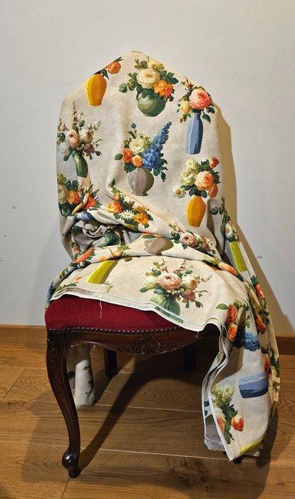 Tessuto Esclusivo con vasetti e fiori- Artmaison Artistic, Antiek en Kunst, Antiek | Kleden en Textiel