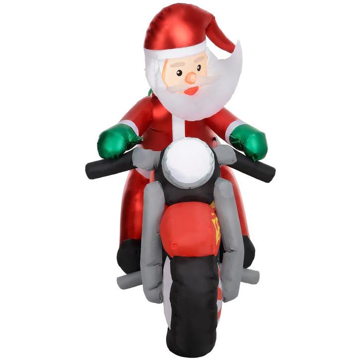 Kerstman Op Motorfiets, Tuindecoratie, LEDs, Opblaasbaar, We, Diversen, Kerst, Nieuw, Verzenden