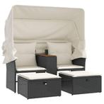 Loungeset met Voetenbank | Retourdeal | Profiteer Nu!, Tuin en Terras, Tuinsets en Loungesets, 2 zitplaatsen, Rotan, Nieuw, Ophalen of Verzenden