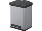 Hailo Öko Duo Plus Prullenbak - 2 x 9 l - Zilver, Verzenden, Zo goed als nieuw