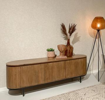 TV Meubel Noor – 170 cm | Mangohout & Zwart Staal beschikbaar voor biedingen
