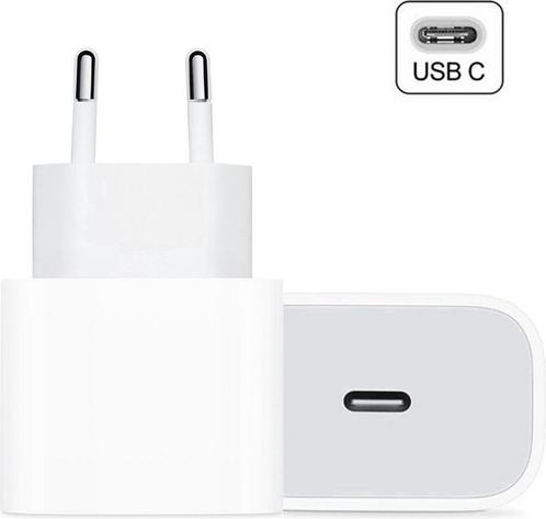 Snellader USB-C  | Power Adapter | Wit, Telecommunicatie, Mobiele telefoons | Telefoon-opladers, Nieuw, Verzenden