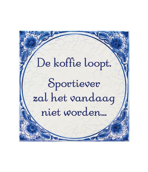 Delftsblauw Tegel De Koffie Loopt 15cm, Huis en Inrichting, Woonaccessoires | Schilderijen, Tekeningen en Foto's, Nieuw, Verzenden