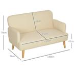 TRUUSK 2-zitsbank met fluwelen look - Houten poten - Dik ges, Verzenden