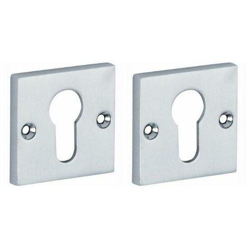 Set van twee PC-Plaatjes Bauhaus glans chroom, Doe-het-zelf en Verbouw, Hang- en Sluitwerk, Nieuw, Ophalen of Verzenden