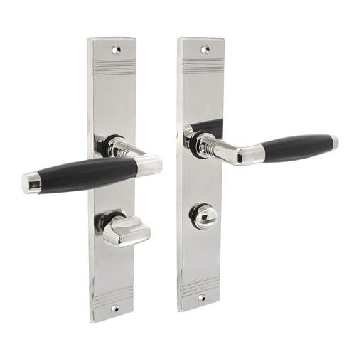 Deurklink Ton basic schild nikkel wc63/8mm, Doe-het-zelf en Verbouw, Hang- en Sluitwerk, Klink of Kruk, Nieuw, Koper of Messing