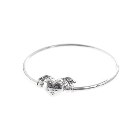 Pandora armband; Zilver; Winged Heart Charm Bangle | Ø 60.., Sieraden, Tassen en Uiterlijk, Armbanden, Overige kleuren, Gebruikt