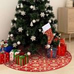 vidaXL Kerstboomrok luxe met sok 90 cm stof rood, Nieuw, Verzenden