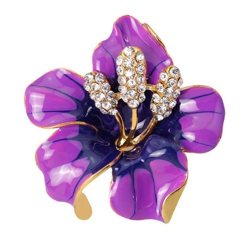 Fako Bijoux® - Broche - Orchidee - 47x50mm - Paars, Sieraden, Tassen en Uiterlijk, Broches, Verzenden