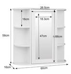 Witte Badkamer Spiegelkast – Hangende Kast met Planken, Verzenden, Nieuw