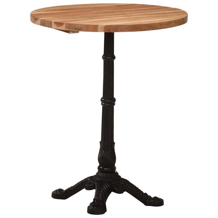 vidaXL Bistrotafel Ø 60x76 cm massief acaciahout, Huis en Inrichting, Tafels | Eettafels, Nieuw, Verzenden