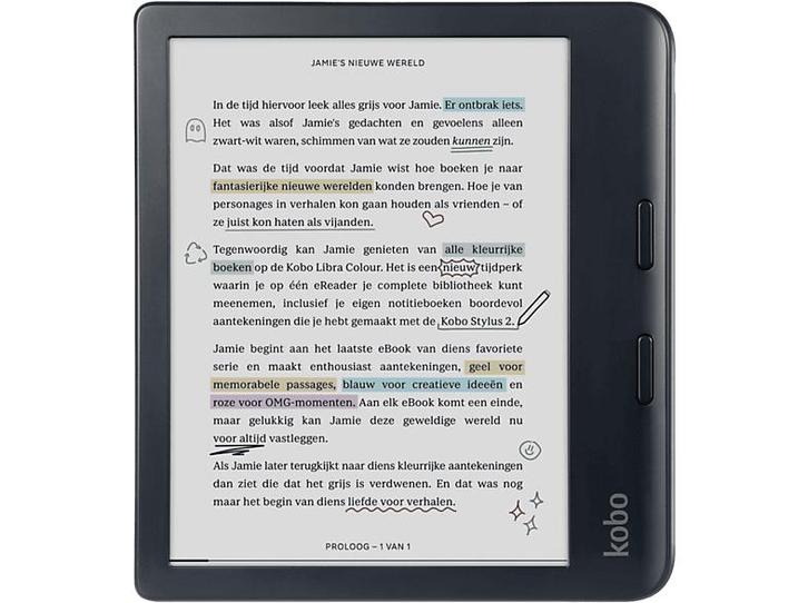 Kobo -  Libra Colour  - 7 Inch - 32 Gb  - Zwart, Computers en Software, E-readers, 7 inch, 16 GB of meer, 7 inch, Nieuw, Verzenden