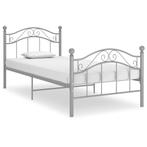 vidaXL Bedframe metaal grijs 90x200 cm, Huis en Inrichting, Slaapkamer | Bedden, 90 cm, Eenpersoons, Verzenden, Nieuw