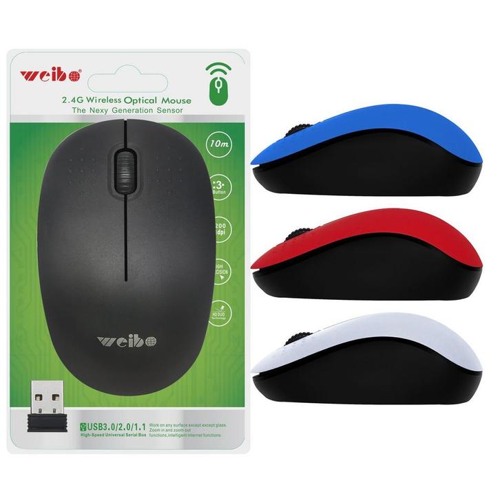 Weibo RF-4001  2.4G draadloze muis - Red, Computers en Software, Muizen, Nieuw, Ophalen of Verzenden