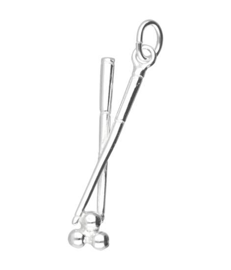 Zilveren Biljartkeu ketting hanger - met bal, Sieraden, Tassen en Uiterlijk, Kettinghangers, Verzenden