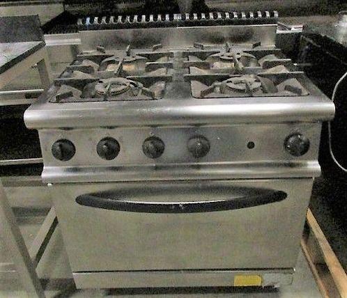 RVS Gasfornuis met 4 branders en oven 80cm, Witgoed en Apparatuur, Fornuizen, Gebruikt