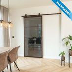 Stalen Schuifdeur - 4 Vlaks - Brons - Maatwerk - Rook glas, Doe-het-zelf en Verbouw, Kozijnen en Schuifpuien, Nieuw, Metaal, Inclusief glas