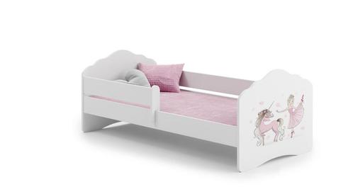 Stijlvol Peuterbed FALA - Eenhoorn/Ballerina Print - Wit/..., Kinderen en Baby's, Kinderkamer | Bedden, Nieuw, Ophalen of Verzenden