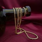Gouden lange gedraaide schakel ketting | 70 cm (veerring), Sieraden, Tassen en Uiterlijk, Kettingen, Ophalen of Verzenden, Gebruikt