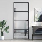 vidaXL Binnendeur smal 83x201,5 cm gehard glas en aluminium, Doe-het-zelf en Verbouw, Deuren en Horren, Verzenden, Nieuw