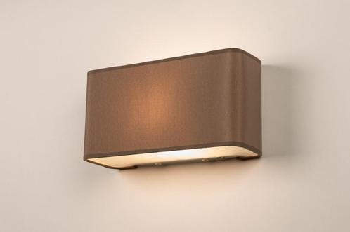 Rietveld Wandlampen - Bruin, Taupe - Stof, Huis en Inrichting, Lampen | Wandlampen, Verzenden