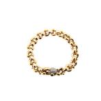 18 Krt. Bicolor gouden armband met saffier en diamant 0,9..., Gebruikt, Overige kleuren, Ophalen of Verzenden, Met edelsteen