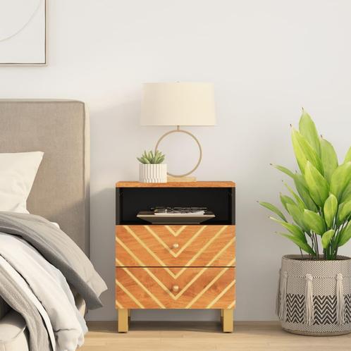 vidaXL Nachtkastje 50x33x60 cm massief mangohout bruin en, Huis en Inrichting, Slaapkamer | Nachtkastjes, Nieuw, Minder dan 45 cm