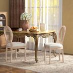 Eetkamerstoelen Set Van 2, Keukenstoel Met Rugleuning, Linne, Verzenden, Nieuw